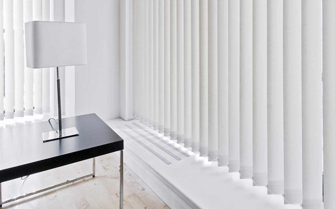 Vertical blinds in a modern office