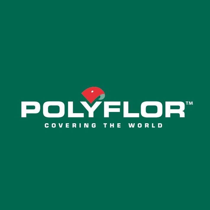 Logo of one of our suppliers, Polyflor, covering the world